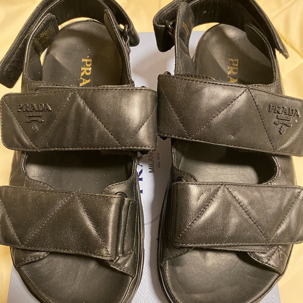 Prada Nappa leather sport sandals